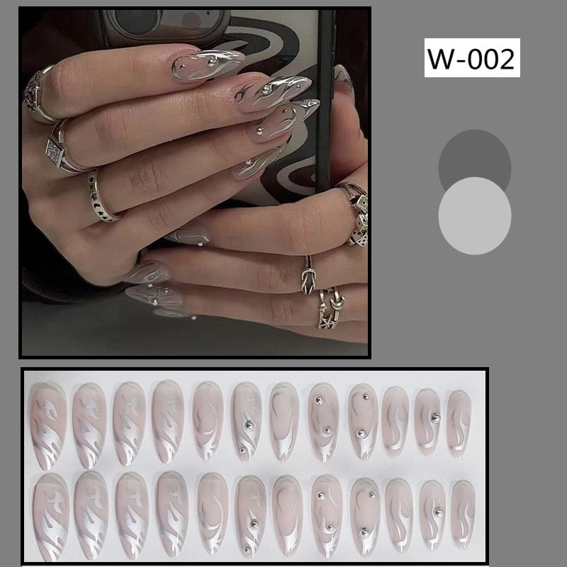 Flame Rivet Mid-length Pointed Detachable Finished Nail Beauty