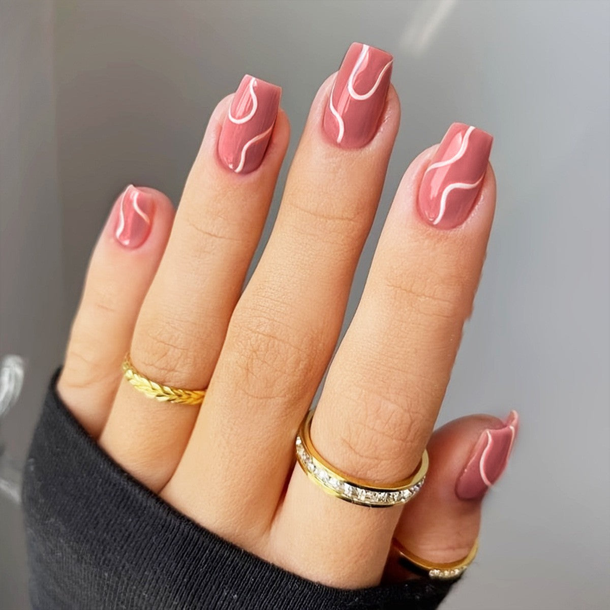 Women's European, American And French Style Pieces Fake Nail Patch