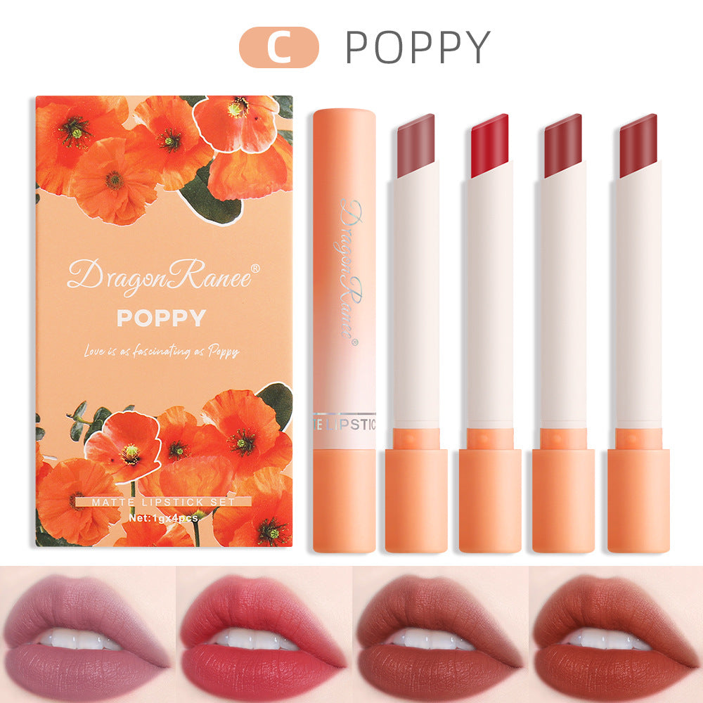 Cigarette Lipstick Box Matte Finish 4 Flowers Suit