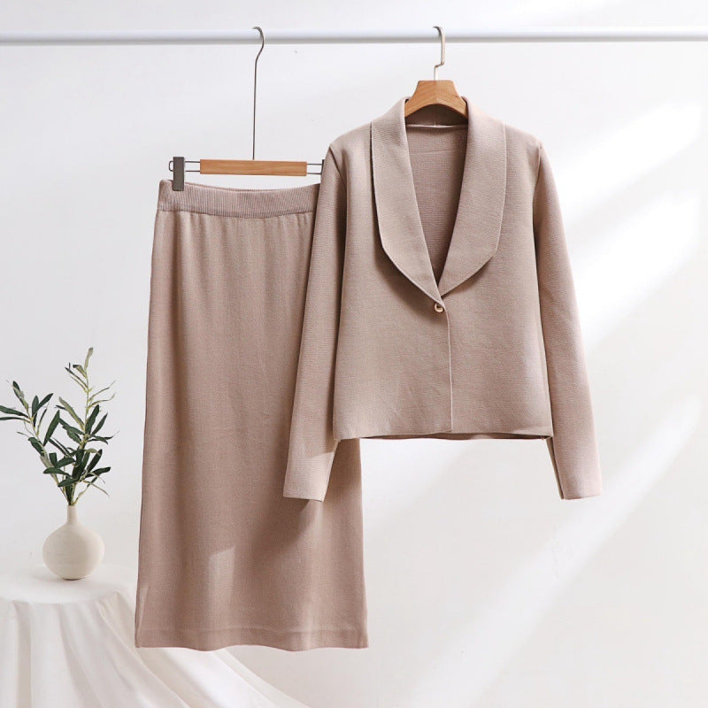 Simon Lerner Knitted Two-piece Dignified Goddess Commute Suit