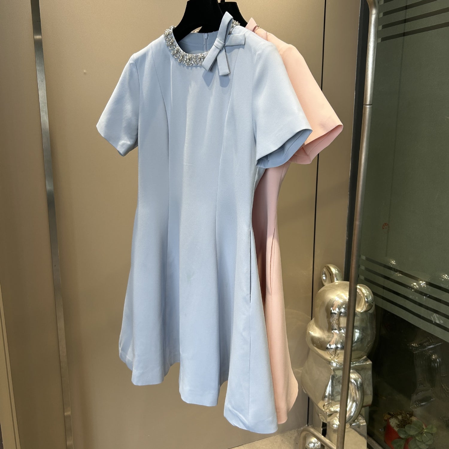 Socialite Style Heavy Industry Small Waist-tight Dress Beaded Design