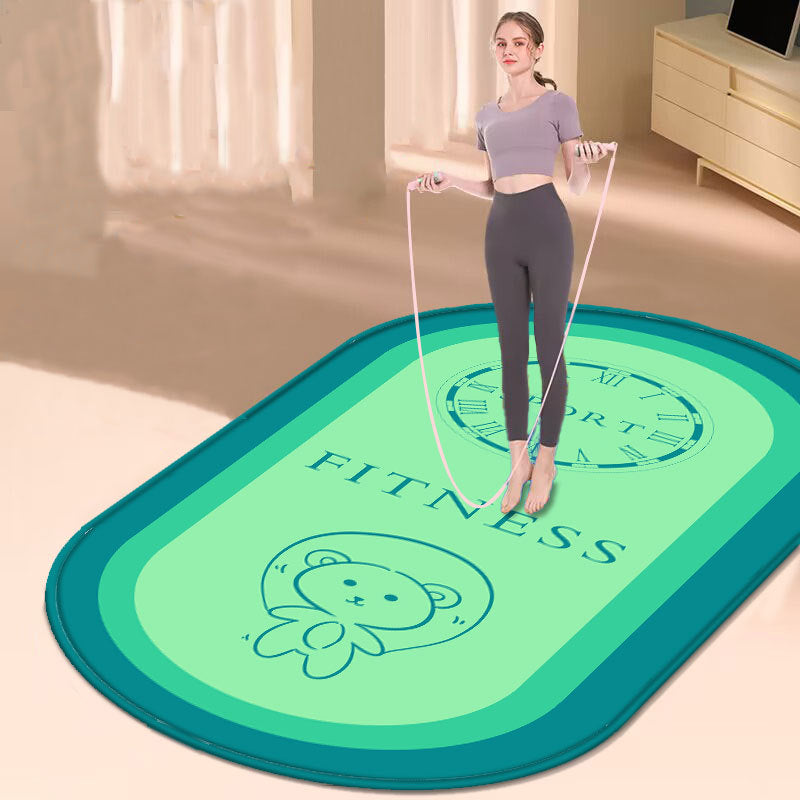 Oval Indoor Silent Anti-slip Fitness Skipping Rope Shock Pad Yoga Mat
