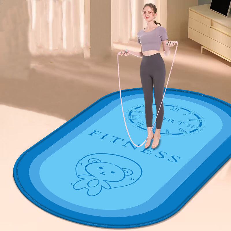 Oval Indoor Silent Anti-slip Fitness Skipping Rope Shock Pad Yoga Mat