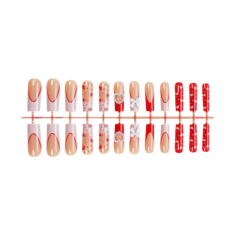 Valentine's Day Super Long Water Pipe Wear Handmade Nail Stickers