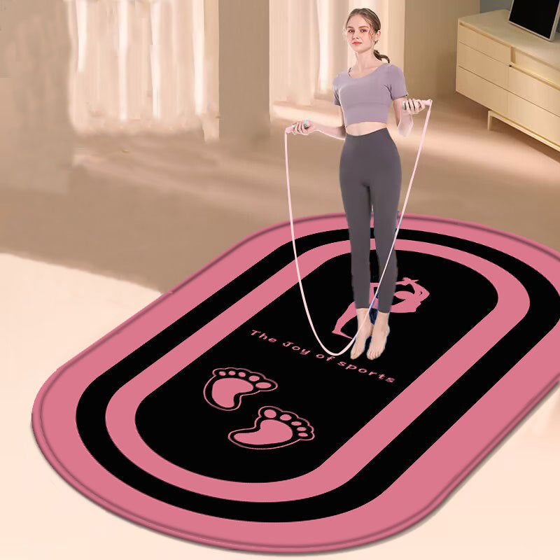 Oval Indoor Silent Anti-slip Fitness Skipping Rope Shock Pad Yoga Mat