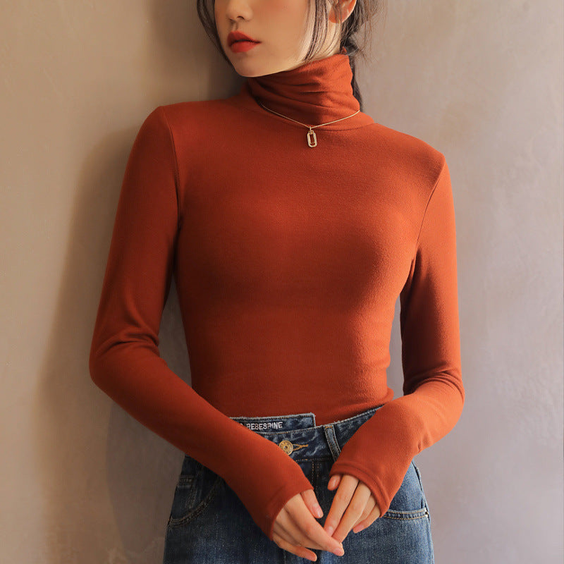 Mock Turtleneck Shirt Top for Women