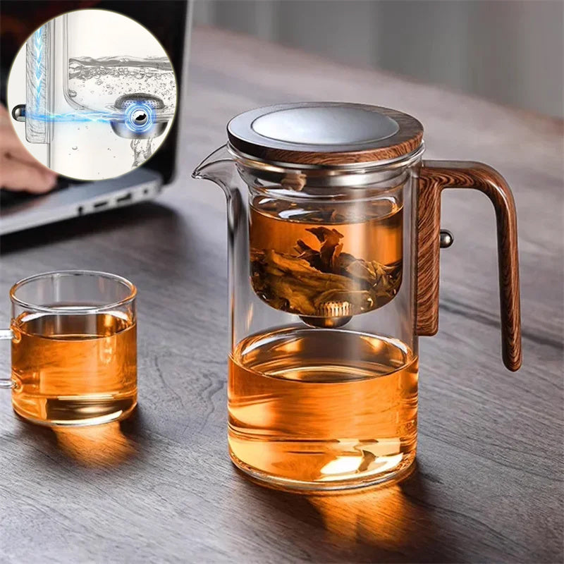 One Click Herb Infuser Tea Filter Glass Teapot 500ml