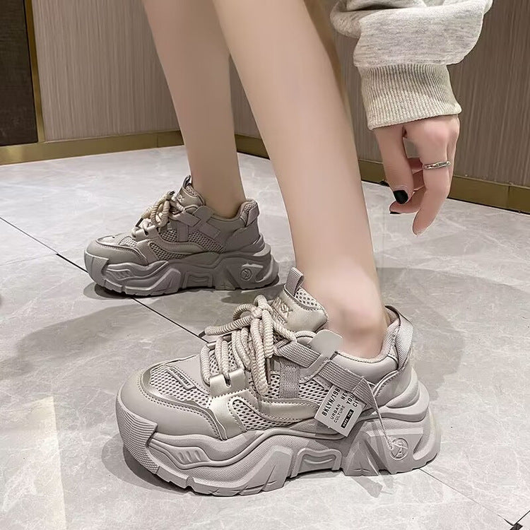 Fleece-lined All-matching Fashion Casual Thick Bottom Heightened Sneakers