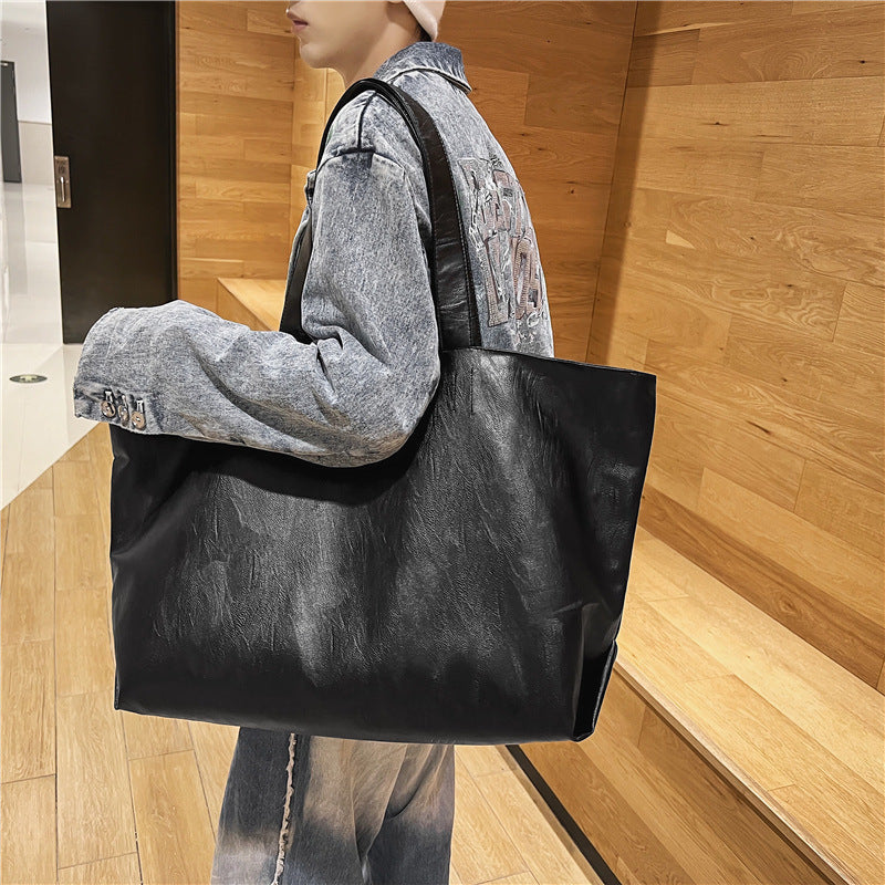 New Soft Leather Large Capacity Travel Bag Men's And Women's Sports Fitness Backpack