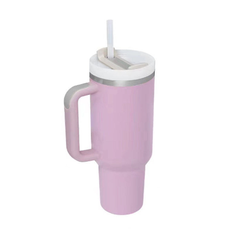 40 Oz Insulated Tumbler with Spill-Proof Lid and Drink Straw