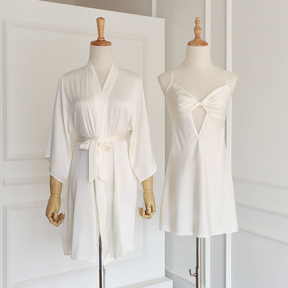 Soft Silk Camisole and Robe 2-Pc Set