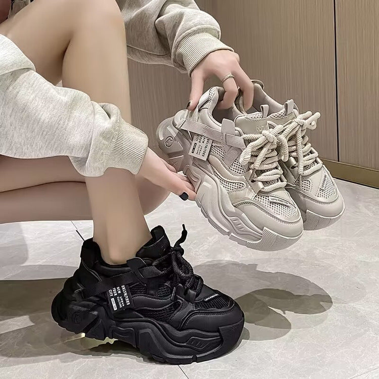 Fleece-lined All-matching Fashion Casual Thick Bottom Heightened Sneakers
