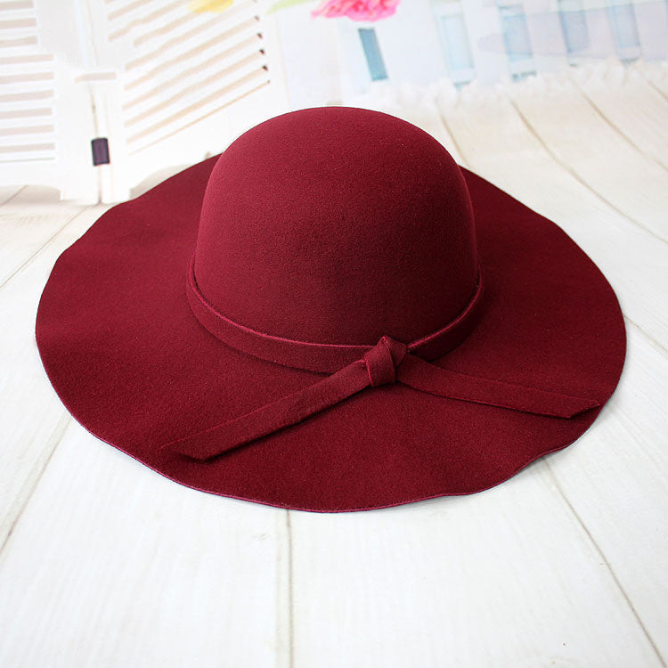 Dome Wavy Side Big Brim Top Hat Sun Visor Hat Women
