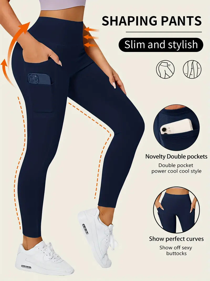 Spring snd Summer Fitness Two-pocket Sports Leggings