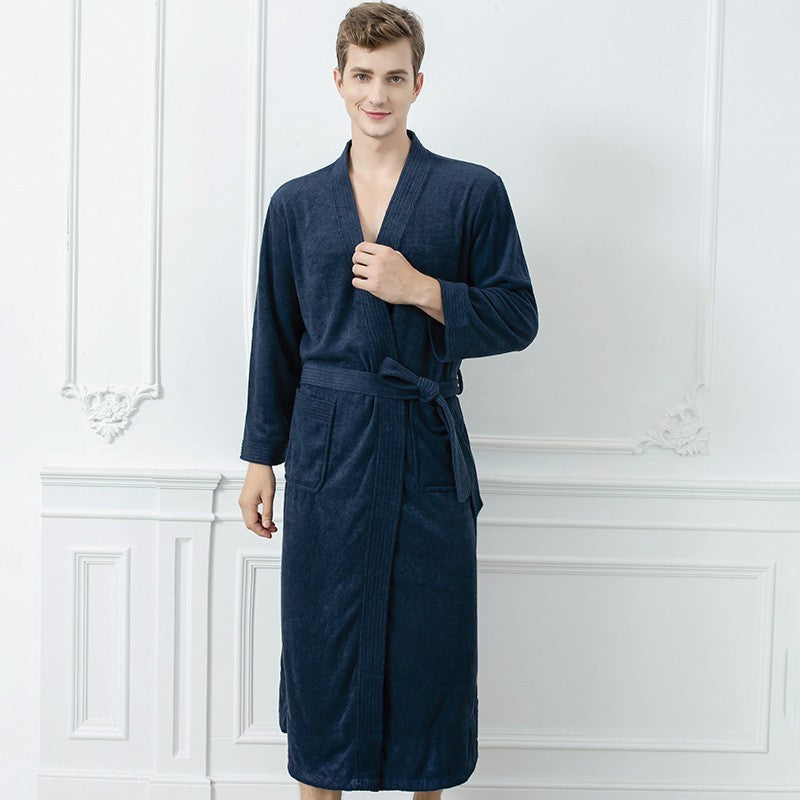 Kimono Collar Terry Bathrobe