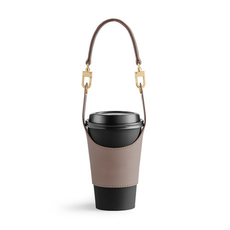 Leather Portable Cup Cover Portable Milky Tea Cup Heat Insulation Insulation Hot Bag