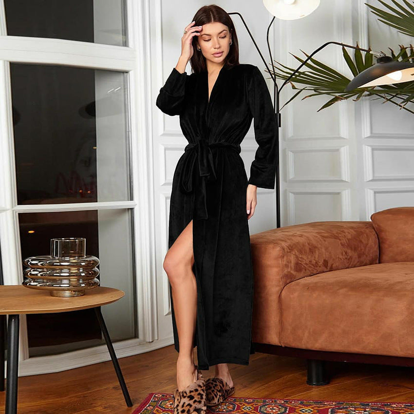 Black Velvet Spa Robe