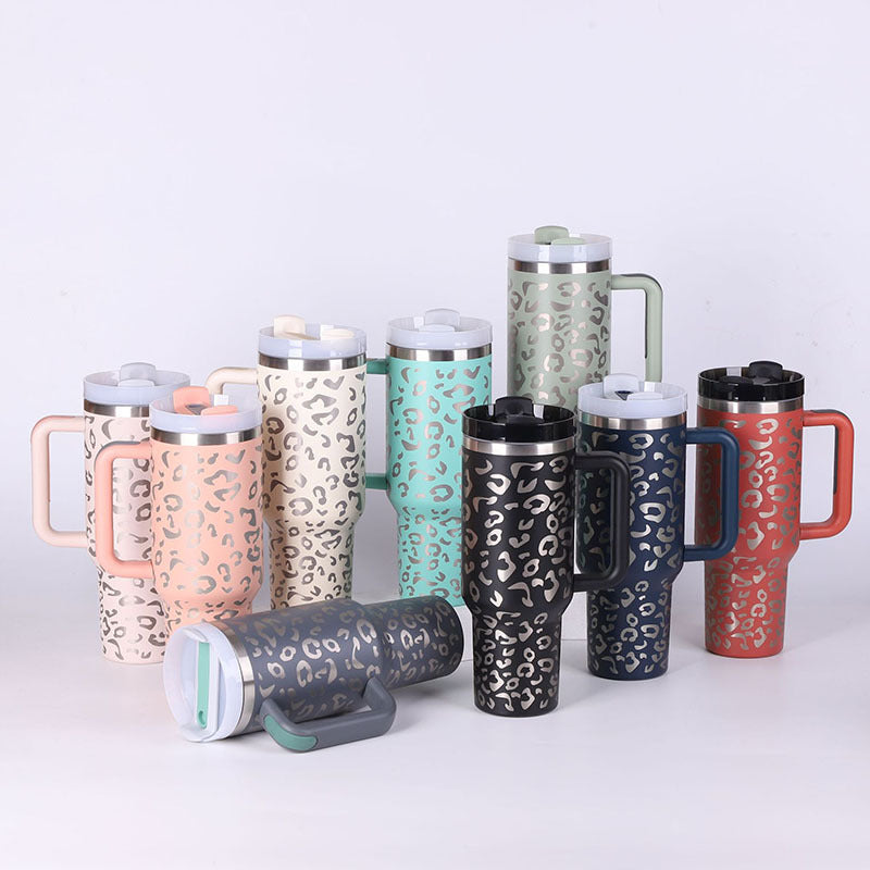 40 Oz Insulated Tumbler with Spill-Proof Lid and Drink Straw
