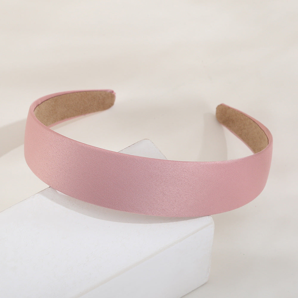 Color Elegant Headband Solid Color Baidu Headband Wide Fabric High Skull Top Headband