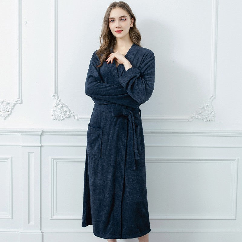 Kimono Collar Terry Bathrobe