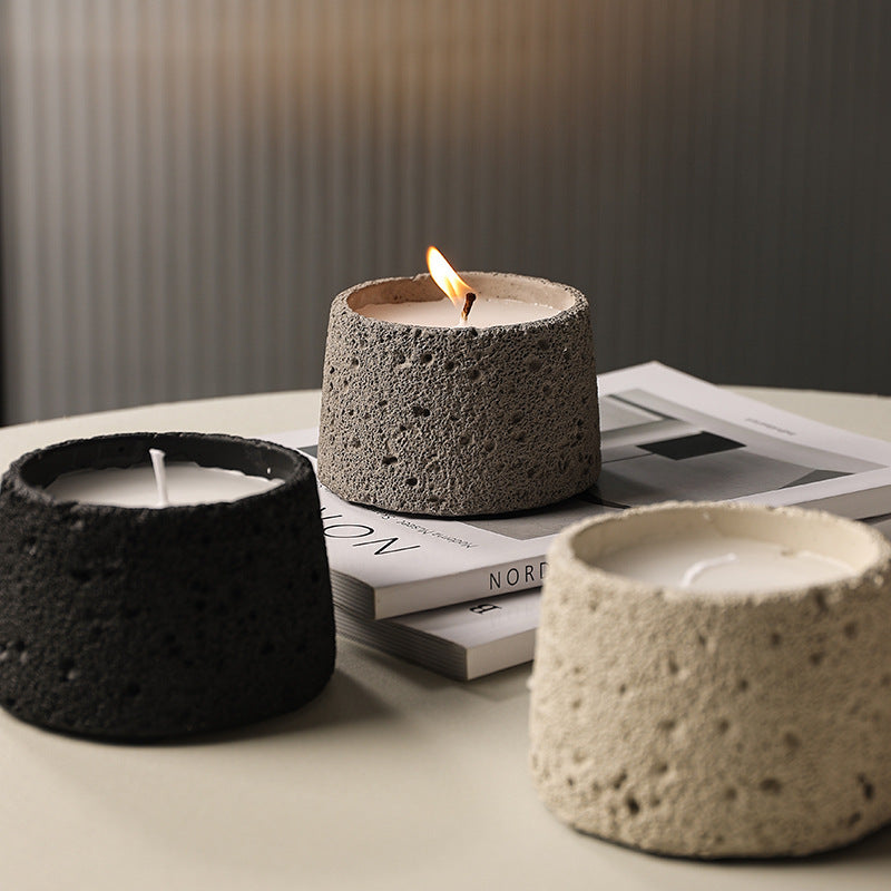 Home Decorative Crafts Candle Holder Cement Aromatherapy Candle Cup