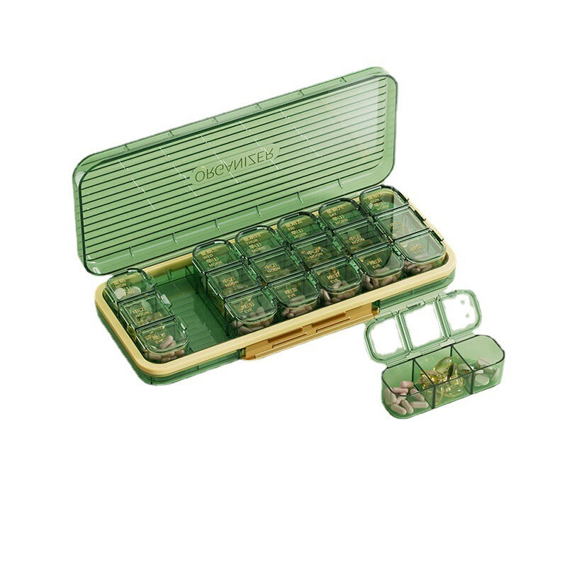 Seven-day Medicine 21 Grid Elderly Portable Portable Pills Sealed Storage Box