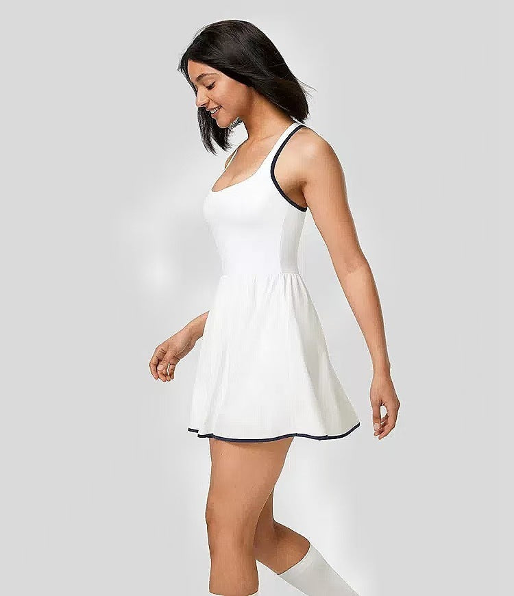 Europe And America Cross Border Tennis Exercise Skirt Sleeveless Dress With Chest Pad