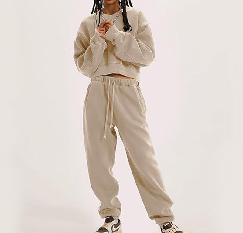 2pc Long-sleeve Sweatshirt and Sweatpants Set