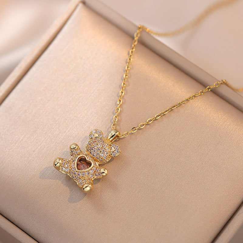 Loving Heart Bear Necklace