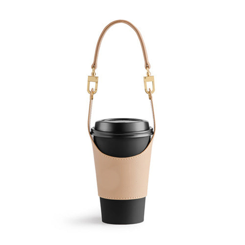 Leather Portable Cup Cover Portable Milky Tea Cup Heat Insulation Insulation Hot Bag