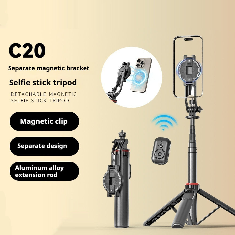 Mobile Phone Magnetic Selfie Stick C20 Aluminum Alloy Tripod Live Shooting Travel Portable