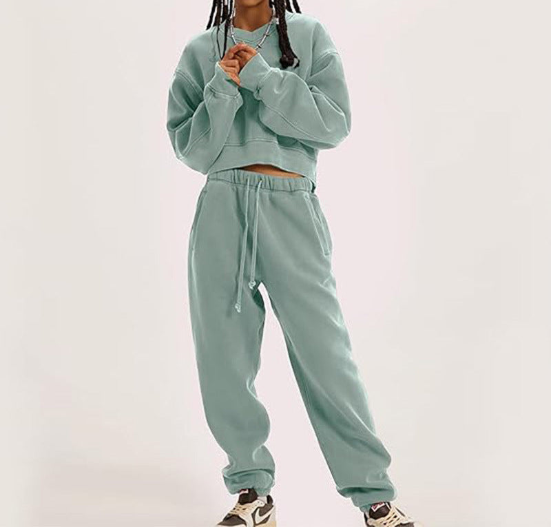 2pc Long-sleeve Sweatshirt and Sweatpants Set