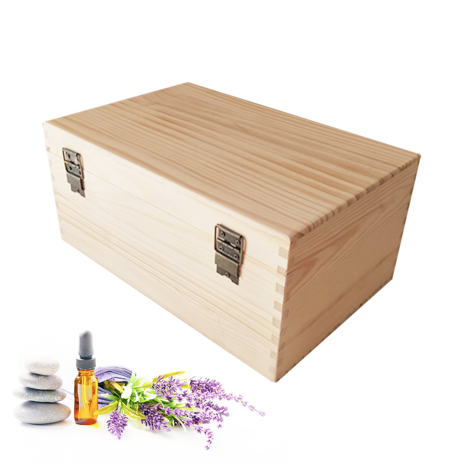 Essential Oil Storage Box Wooden Box 24 Compartments