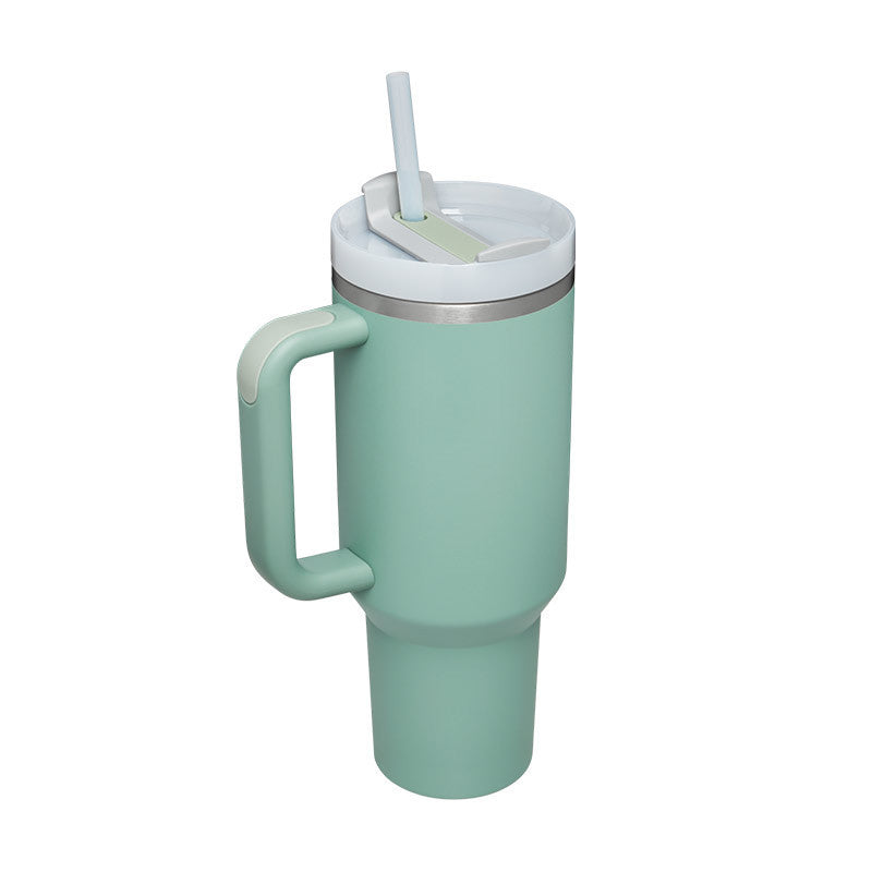 40 Oz Insulated Tumbler with Spill-Proof Lid and Drink Straw