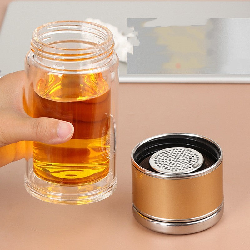Portable Glass Tea Tumbler