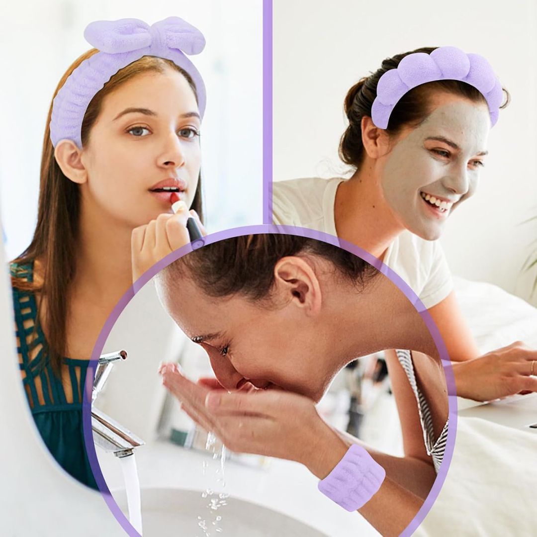 Headband Bracelet 4-piece Purple Hair Band