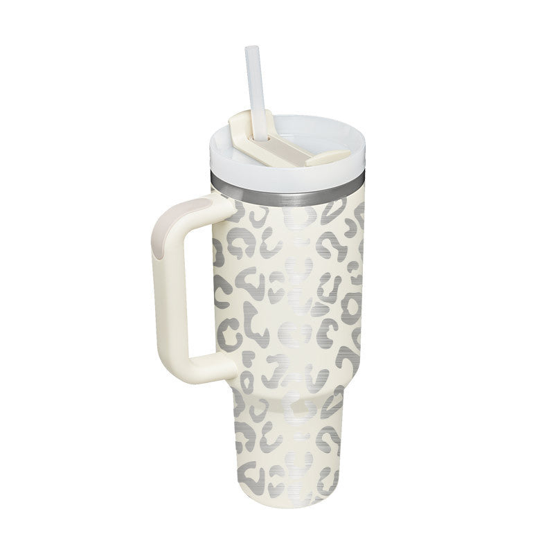 40 Oz Insulated Tumbler with Spill-Proof Lid and Drink Straw