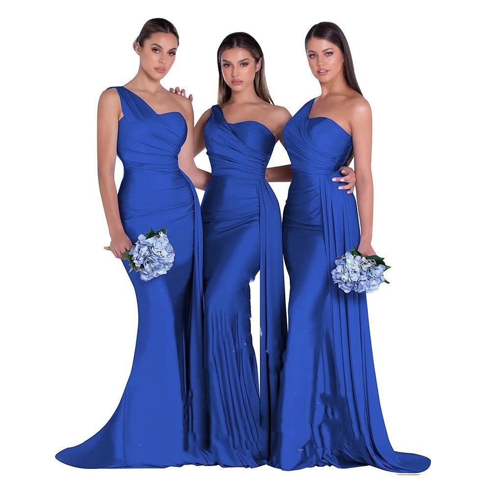 Plus Size Mermaid One Shoulder Elegant Bridesmaid Dress