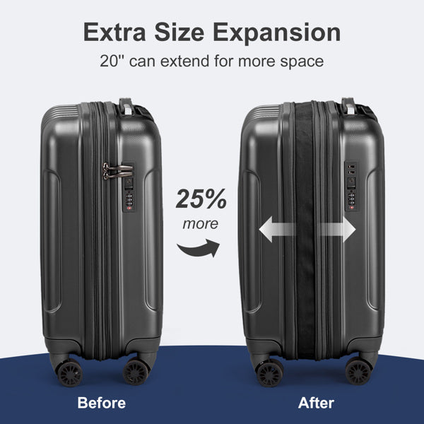 2-Piece Expandable Luggage Set, 14in 20in