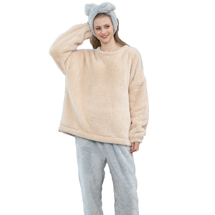 Women's Flannel Pajamas With Plush Long Sleeves
