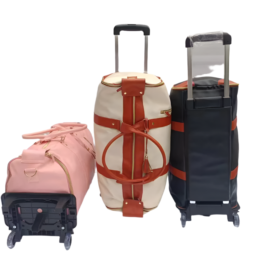 Large Capacity Trolley Travel Bag, Portable Folding Fitness Bag