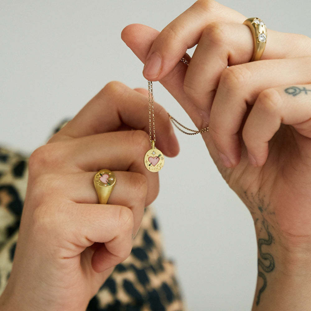 Hand Painting Light Luxury High Color Retention Necklace Valentine's Day