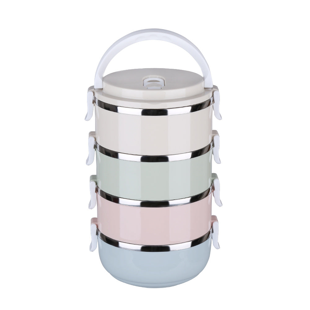4 Tier Portable Stainless Steel Travel Bento Bowls Set