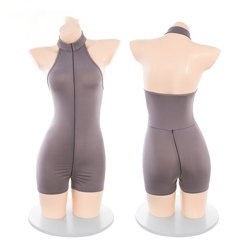 Zipper Crotch Sports Jumpsuit