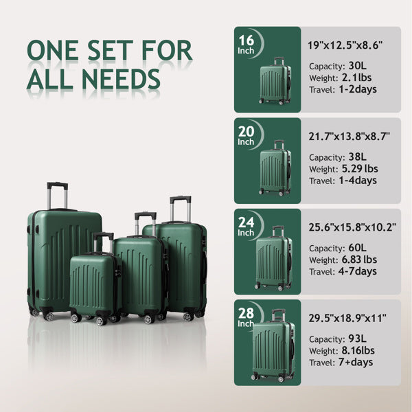 Vertical Stripe 4-Piece Luggage Set