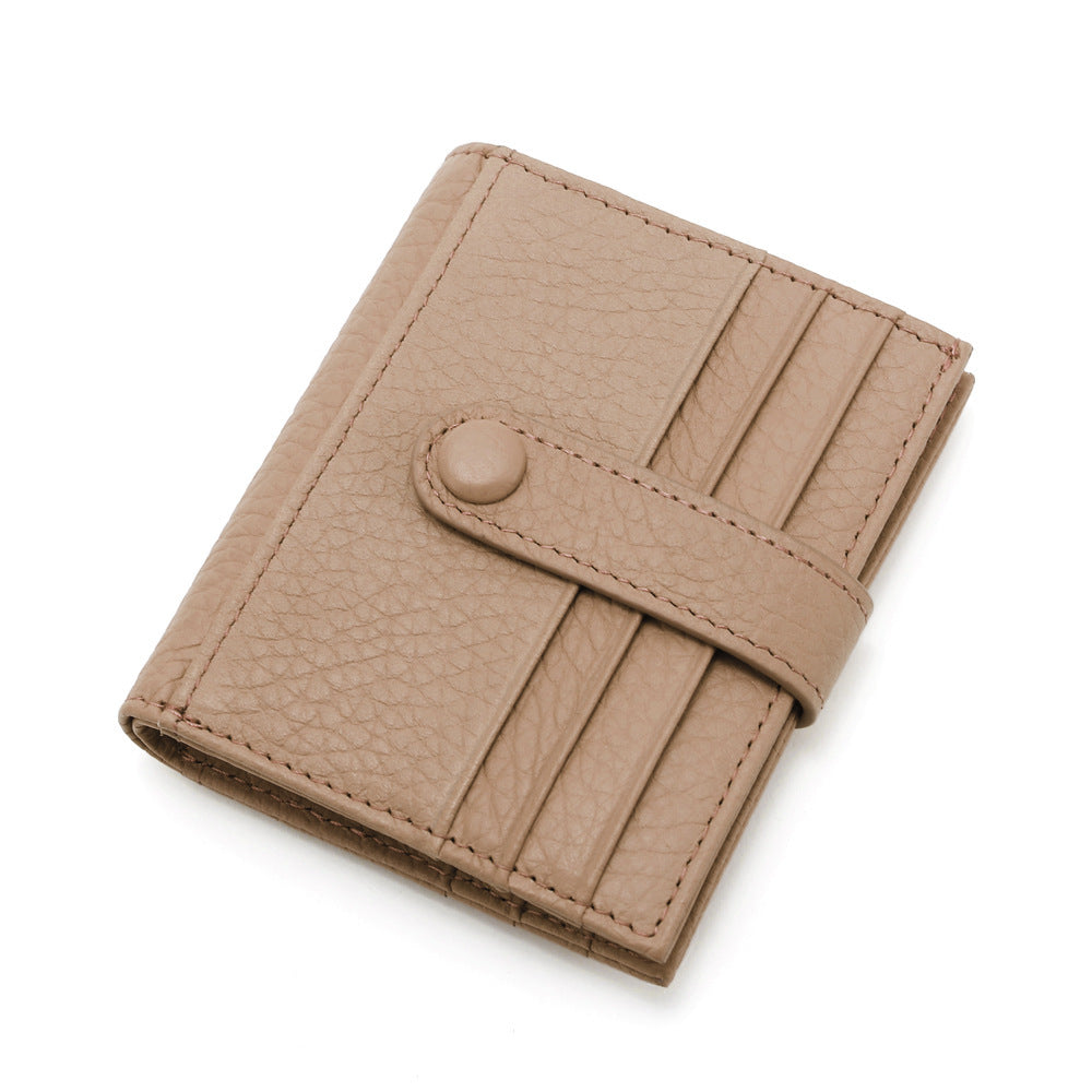 Mini Cowhide Leather ID Wallet