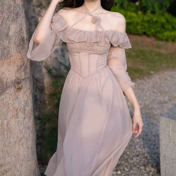 Temperament Ruffle Edge Tea Break Dress