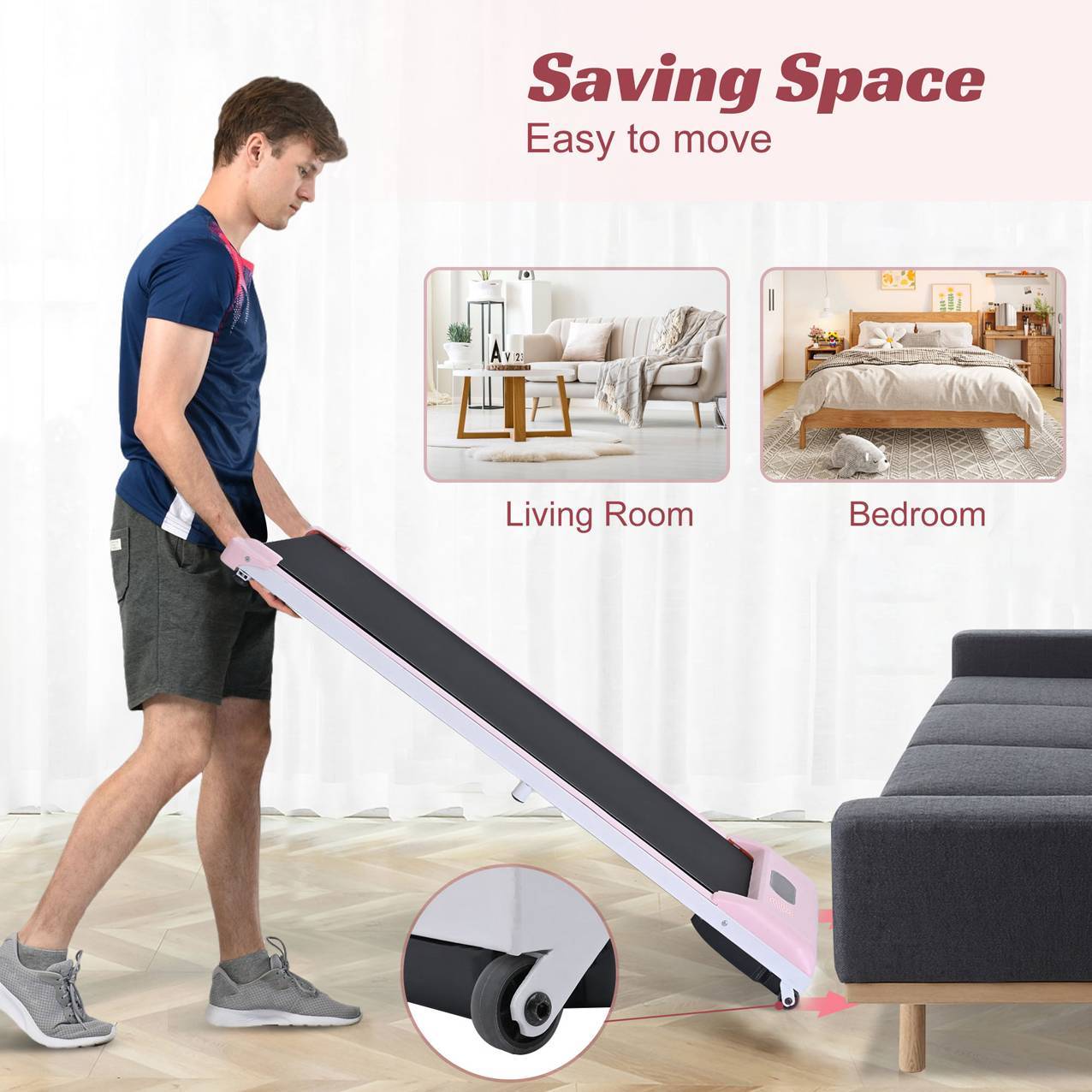 2 In 1 Under Desk Electric Treadmill With Bluetooth APP And Speaker Remote Control