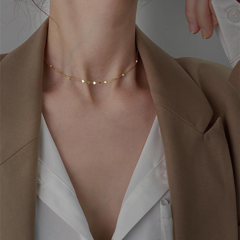 Small Round Peach Heart Necklace Female Trendy Student Girlfriend