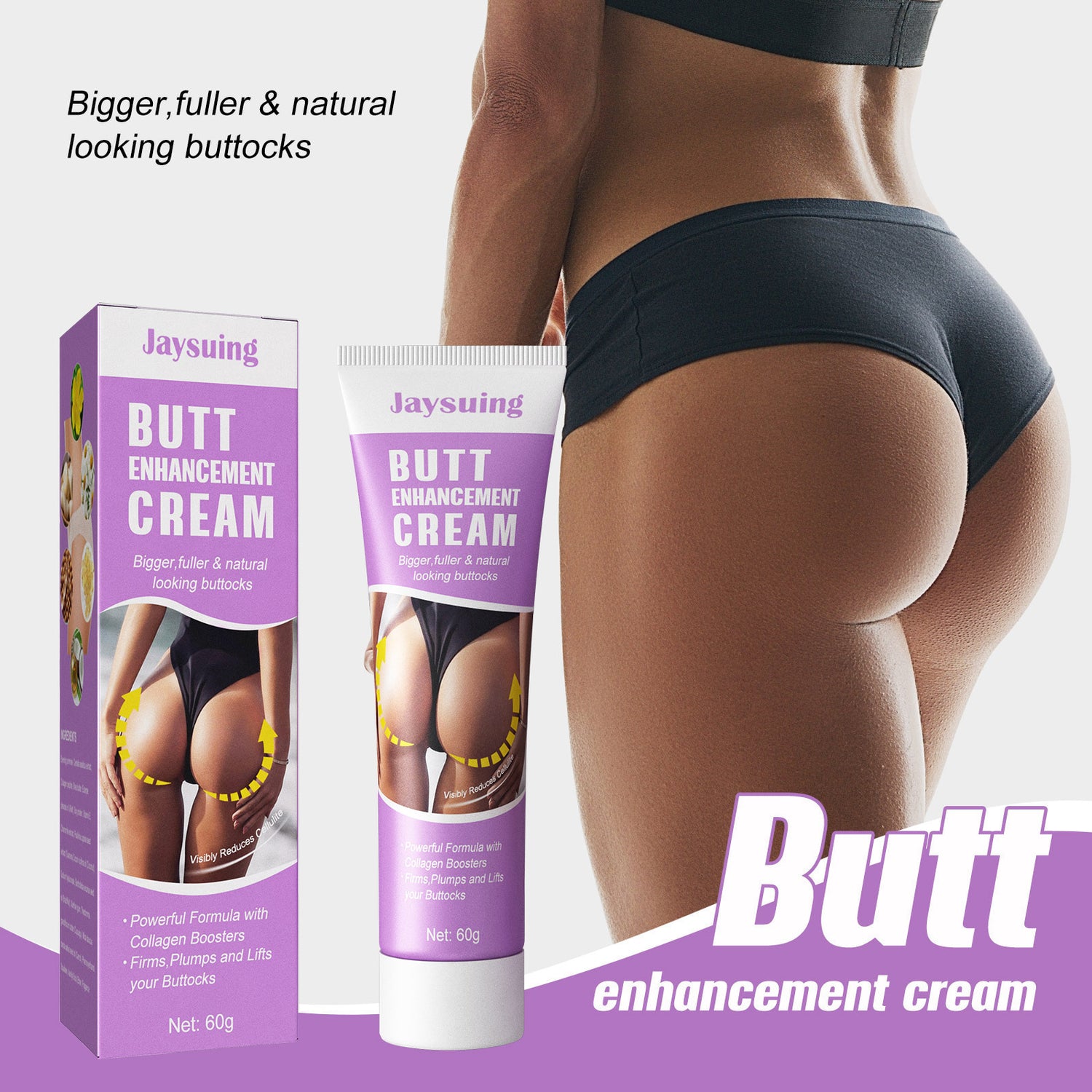 Curved Peach Buttocks Massage Cream